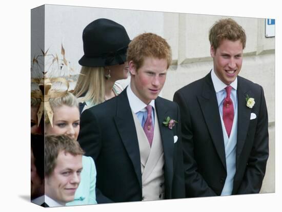 Prince Harry and Prince William after the wedding ceremony at Windsor Guildhall, for their father P-null-Premier Image Canvas