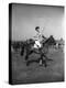 Prince Philips Rides Along on Horseback Holding Polo Stick During Game-null-Premier Image Canvas