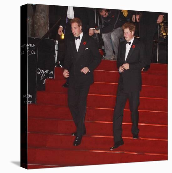 Prince William (left) and his brother Prince Harry arrive for the world premiere of the new James B-null-Premier Image Canvas