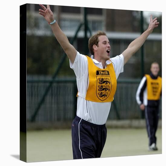 Prince William playing football at the FA Hat-Trick project in Newcastle upon Tyne-null-Premier Image Canvas