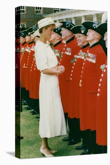 Princess Diana Meeting Pensioners at Royal Hospital Chelsea-Associated Newspapers-Stretched Canvas