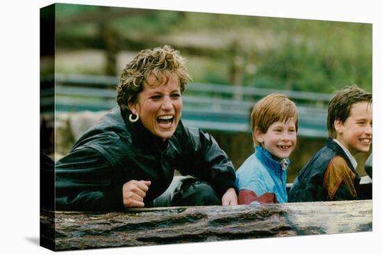 Princess Diana with Prince William and Prince Harry on Ride-Associated Newspapers-Stretched Canvas