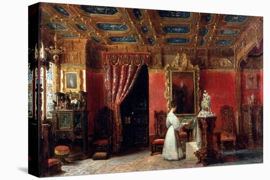 Princess Marie D?Orléans (1813-183), Duchess of Württemberg, in Her Atelier-Prosper Lafaye-Premier Image Canvas