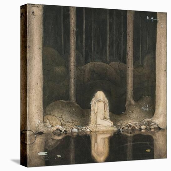 Princess Tuvstarr Is Still Sitting There Wistfully Looking into the Water, 1913-John Bauer-Premier Image Canvas