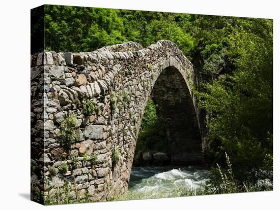 Principality of Andorra. Pont de la Margineda, or La Margineda Bridge at La Margineda. The singl...-null-Premier Image Canvas