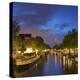 Prinsengracht canal and Westerkerk at dusk, Amsterdam, Netherlands-Ian Trower-Premier Image Canvas