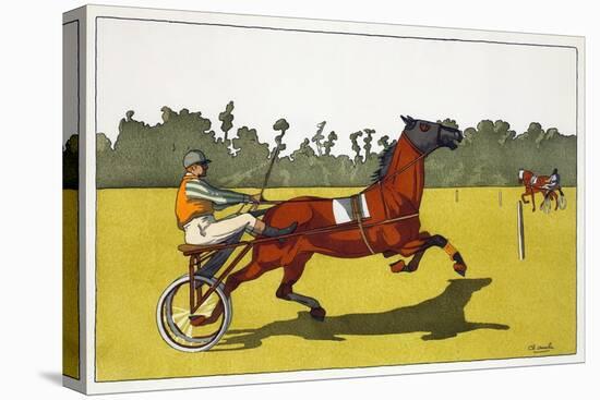 Print of a Trotting Pony Pulling a Racing Cart by Charles Olncelin-Stapleton Collection-Premier Image Canvas