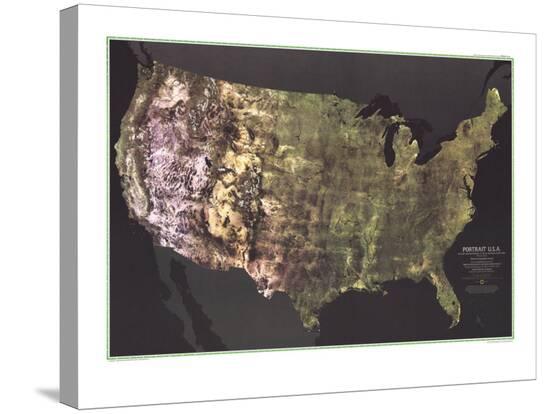 1976 portrait usa map stretched canvas print by national geographic maps at artcom