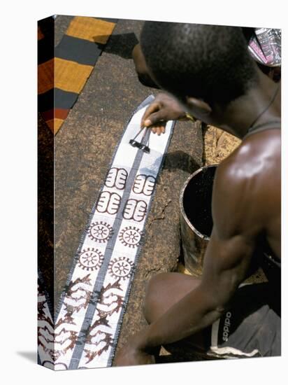 Printing Kente Cloth, Kumasi, Capital of the Ashanti Kingdom, Ghana, West Africa, Africa-David Poole-Premier Image Canvas