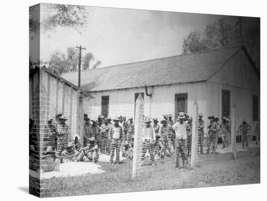 Prison Compound No. 1, Angola, Louisiana, Leadbelly in Foregound-Alan Lomax-Stretched Canvas