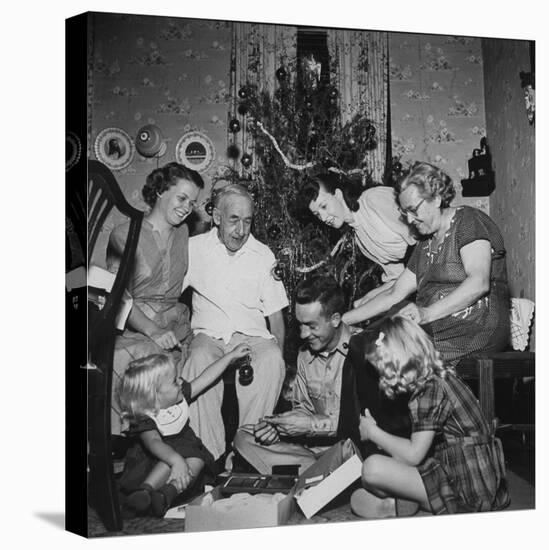 Prisoner of War Home from a Korean Prison Camp Celebrating Christmas in August with His Family-Robert W^ Kelley-Premier Image Canvas