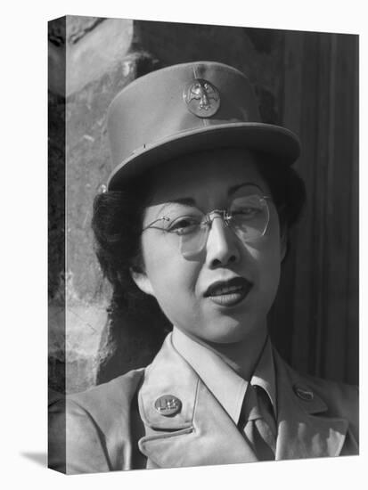 Private Margaret Fukuoka, W.A.C. at Manzanar, 1943-Ansel Adams-Premier Image Canvas