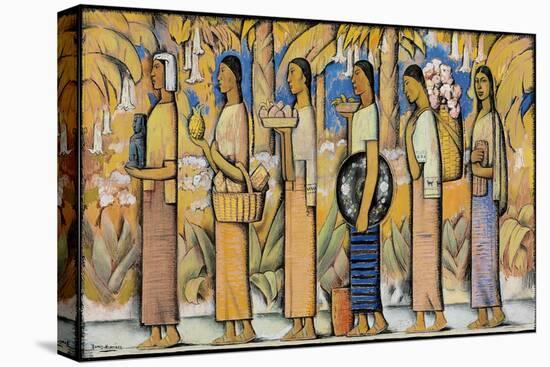Procession (Gouache and Ink on Paper)-Alfredo Ramos Martinez-Premier Image Canvas