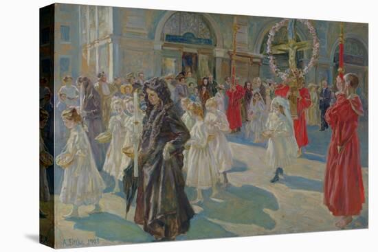 Procession of Corpus Christi in Piazza Grande in Trieste, 1908-Arturo Fittke-Premier Image Canvas