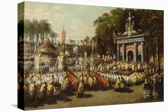 Procession of the Holy Sacrament, 1855 (Oil on Canvas)-Antoine Detrez-Premier Image Canvas