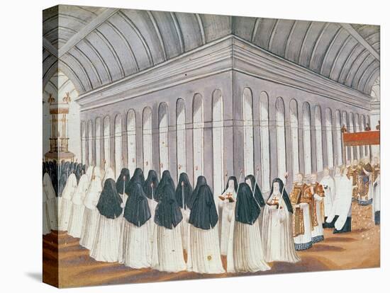 Procession of the Holy Sacrament in the Cloister, from 'L'Abbaye De Port-Royal', C.1710-Louise Madelaine Cochin-Premier Image Canvas