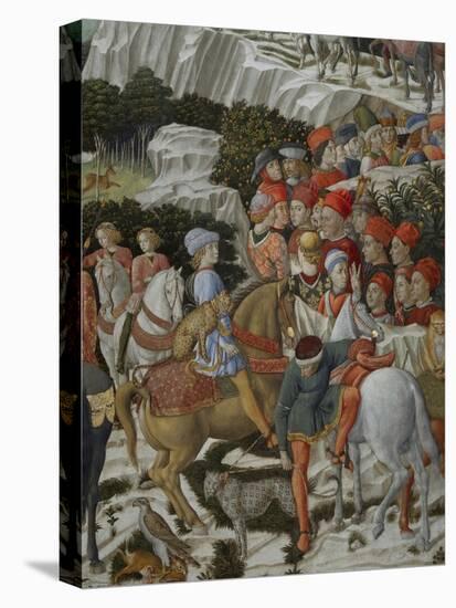 Procession of the Magi: Wall with Giuliano, detail (Procession at bottom)-Benozzo Gozzoli-Premier Image Canvas