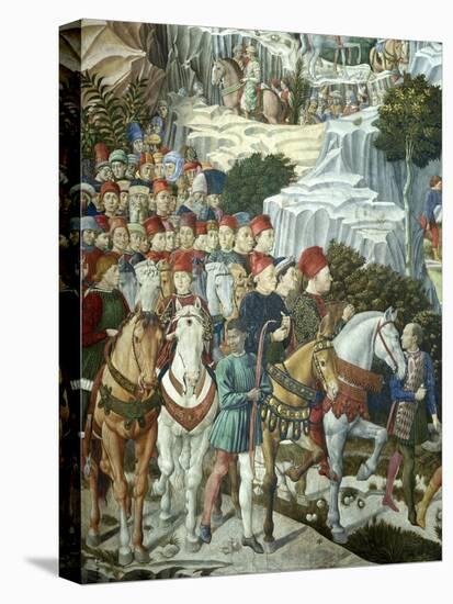 Procession of the Magi: Wall with Lorenzo, detail (Procession with Members of the Medici Family)-Benozzo Gozzoli-Premier Image Canvas