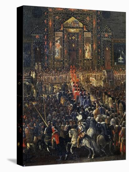 Procession on Occasion of Feast of Annunciation in Piazza Della Minerva in Rome at Time of Pope Inn-null-Premier Image Canvas