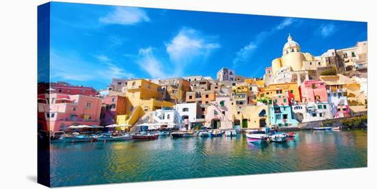 Procida, Colorful Island in the Mediterranean Sea Coast, Naples, Italy-ronnybas-Premier Image Canvas