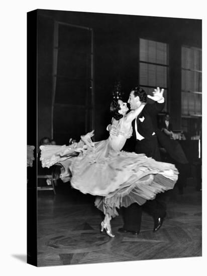 Professional Dancers Waltzing During a Show at the Rainbow Room Above Rockefeller Center-Peter Stackpole-Premier Image Canvas