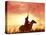 Profile of a Stockman on a Horse Against the Sunset, Queensland, Australia, Pacific-Mark Mawson-Premier Image Canvas