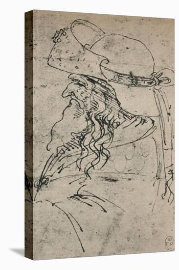 'Profile to the Left of an Old Man in a Large Hat', c1480 (1945)-Leonardo Da Vinci-Premier Image Canvas