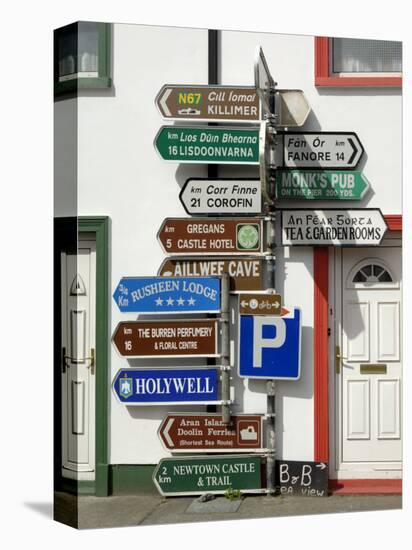 Profusion of Road Signs, Ballyvaughan, County Clare, Munster, Republic of Ireland-Gary Cook-Premier Image Canvas