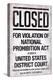 Prohibition Act Closed Sign Notice-null-Stretched Canvas