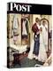 "Prom Dress" Saturday Evening Post Cover, March 19,1949-Norman Rockwell-Premier Image Canvas