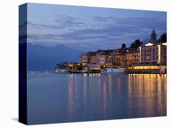 Promenade and Lake at Dusk, Bellagio, Lake Como, Lombardy, Italian Lakes, Italy, Europe-Frank Fell-Premier Image Canvas