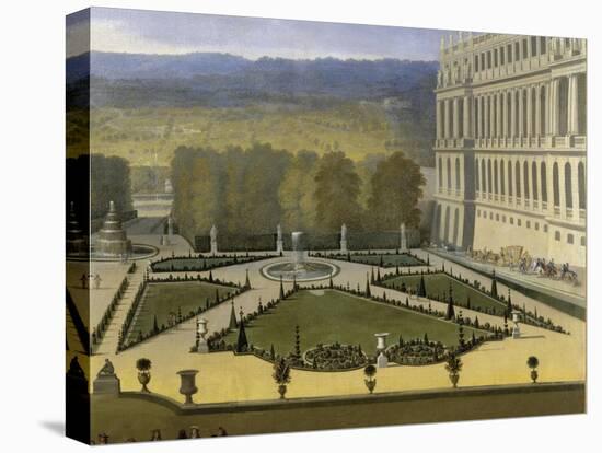 Promenade de Louis XIV en vue du Parterre du Nord dans les jardins de Versailles vers 1688-Etienne Allegrain-Premier Image Canvas