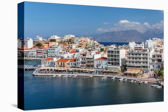 Promenade of Voulismeni Lake, Agios Nikolaos, Lasithi, Crete, Greek Islands, Greece, Europe-Markus Lange-Premier Image Canvas