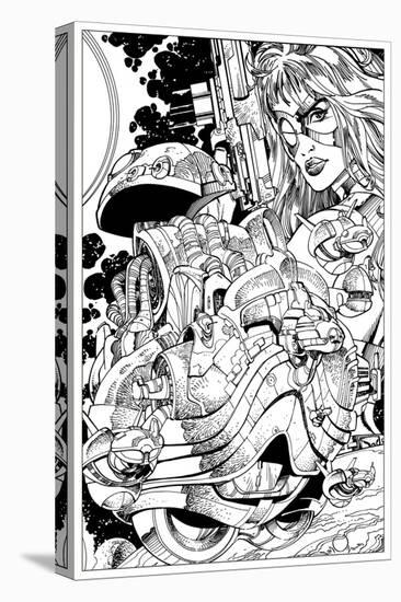 Promotional Drawing of Phaedra for the Malibu Series-Walter Simonson-Stretched Canvas