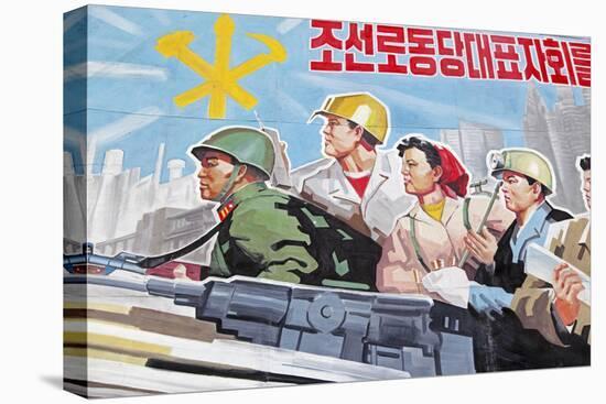 Propaganda Poster, Wonsan City, Democratic People's Republic of Korea (DPRK), North Korea, Asia-Gavin Hellier-Premier Image Canvas