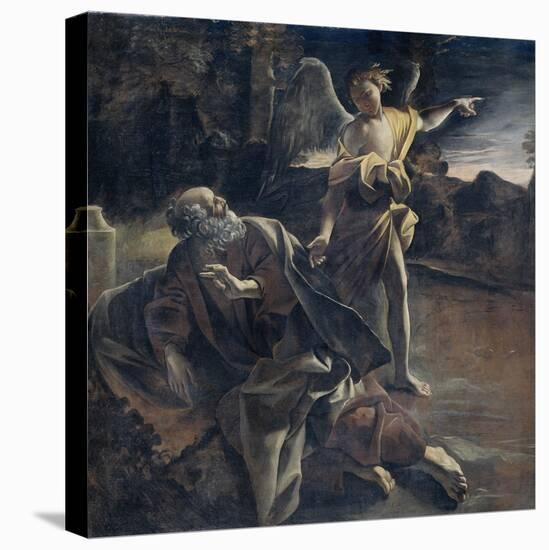 Prophet Elijah in the Desert Awakened by an Angel-Giovanni Lanfranco-Stretched Canvas