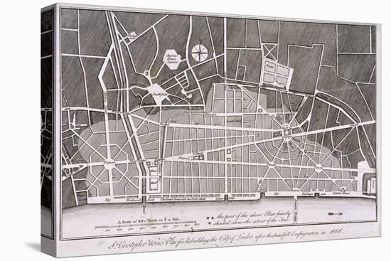 Proposed Plan for the Rebuilding of the City of London after the Great Fire in 1666-Christopher Wren-Premier Image Canvas