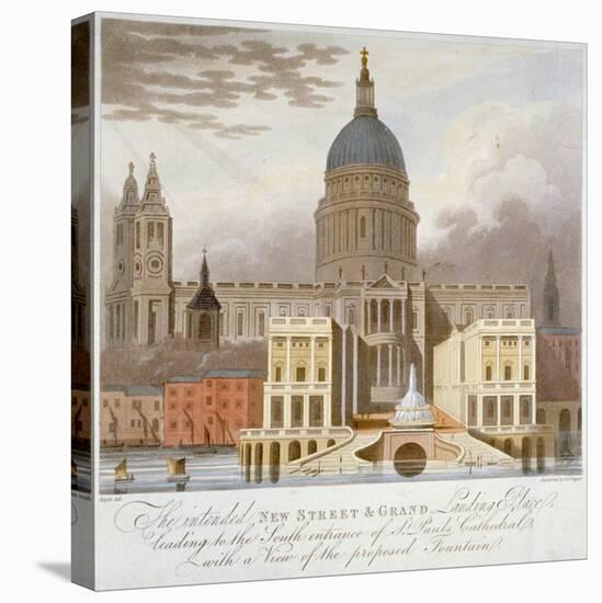 Proposed Riverfront Access to St Paul's Cathedral, City of London, 1826-GS Tregear-Premier Image Canvas