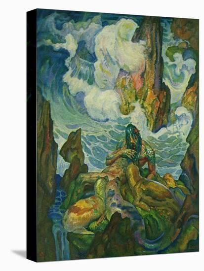 Proteus, the Old Man of the Sea, 1929 (Litho)-Newell Convers Wyeth-Premier Image Canvas