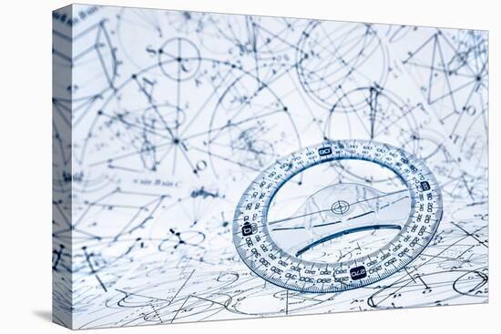 Protractor on the Background of Mathematical Formulas and Algorithms-Andrey Armyagov-Premier Image Canvas