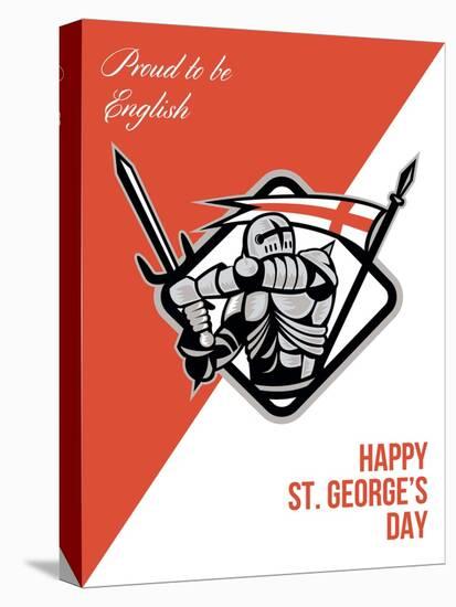 Proud to Be English Happy St George Greeting Card-patrimonio-Stretched Canvas