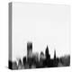 Providence City Skyline - Black-NaxArt-Stretched Canvas