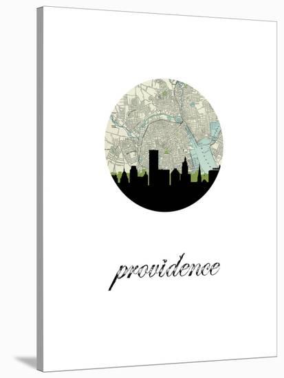 Providence Map Skyline-Paperfinch 0-Stretched Canvas