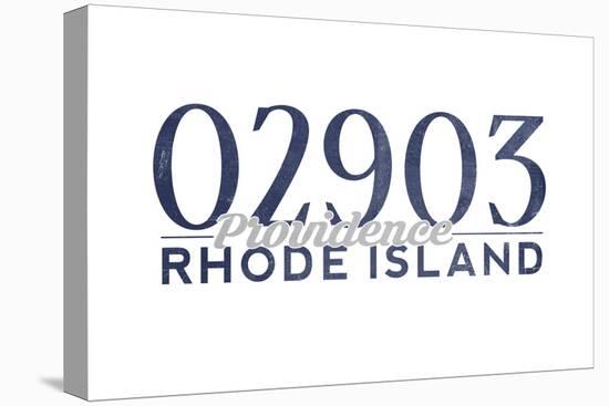 Providence, Rhode Island - 02903 Zip Code (Blue)-Lantern Press-Stretched Canvas