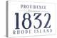 Providence, Rhode Island - Established Date (Blue)-Lantern Press-Stretched Canvas