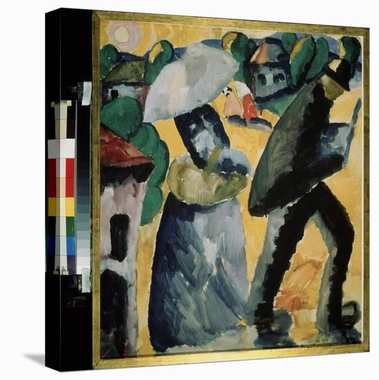 Province. Scene De La Vie Quotidienne Dans Les Rues D'un Petit Village, Un Couple, Surpris Par La P-Kazimir Severinovich Malevich-Premier Image Canvas