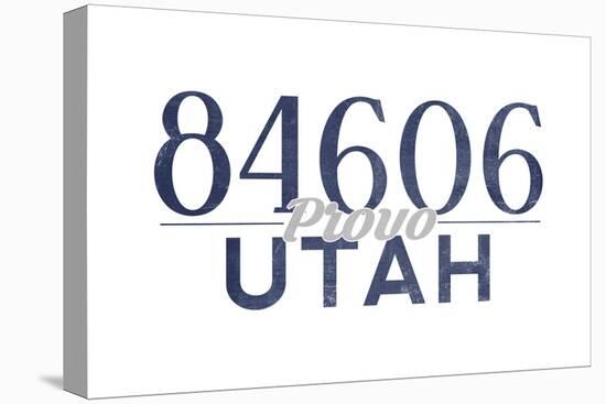 Provo, Utah - 84606 Zip Code (Blue)-Lantern Press-Stretched Canvas