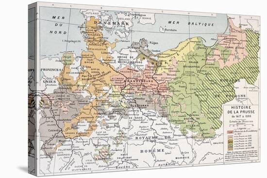 Prussia Historical Development Map-marzolino-Stretched Canvas