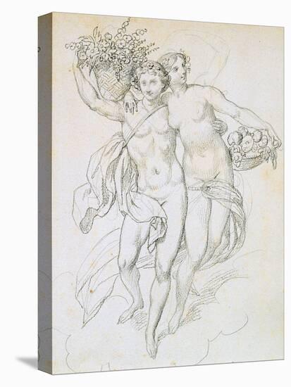 Psyche and Cupid, C1820-1857-Achille Deveria-Premier Image Canvas