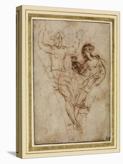 Psyche Presenting to Venus the Vase of Proserpine (Pen and Brown Ink over Red Chalk on Brownish Pap-Raphael-Premier Image Canvas